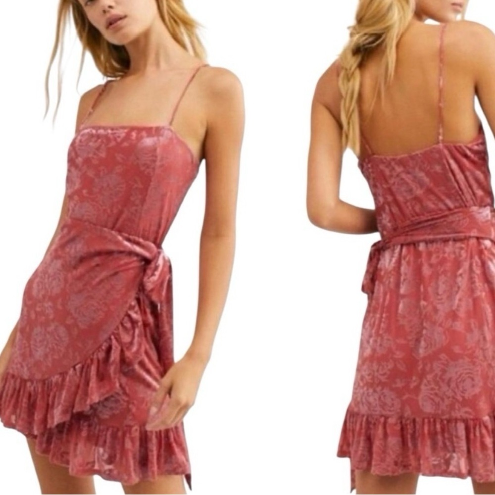 Free people rose wrap dress